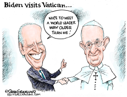 BIDEN VISITS POPE FRANCIS by Dave Granlund