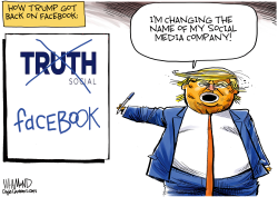 Trump back on Facebook by Dave Whamond