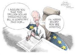 BIDEN PAYS FOR INFRASTRUCTURE BILL by Dick Wright