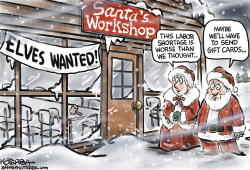 Santa's Elf Shortage  by Jeff Koterba