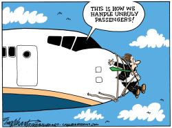 UNRULY AIRLINE PASSENGERS by Bob Englehart