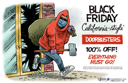 BLACK FRIDAY CALIFORNIA STYLE by Rick McKee