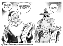 Santa list and FBI list by Dave Granlund