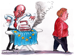 Merkel leaving by Christo Komarnitski