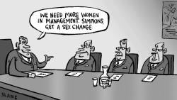 MORE WOMEN IN MANAGEMENT GREYSCALE by Chris Slane