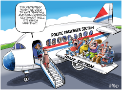 THERE'S A PLACE FOR ROWDY AIRLINE PASSENGERS by Dave Whamond