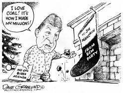 Manchin lumps of coal by Dave Granlund