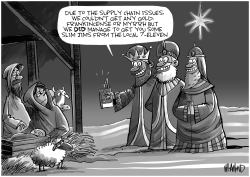 Modern Day Wise Men Gifts  by Dave Whamond