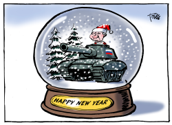 Putin snow glass ball by Tom Janssen
