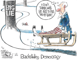 BACKSLIDING DEMOCRACY by John Darkow