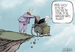 HILLARY PUSHES GRANDPA OFF THE CLIFF by Rivers