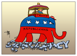 REPUBLICANS CRUSHING DEMOCRACY by Arend van Dam