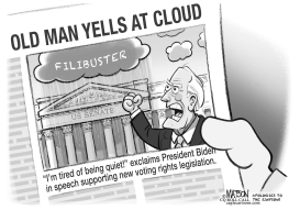 Biden Yells at Filibuster Cloud by R.J. Matson