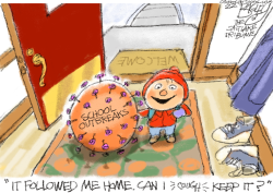 COVID GOES TO SCHOOL by Pat Bagley