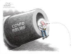 BIDEN SENDS COVID RELIEF by Dick Wright
