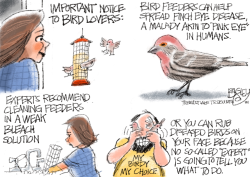 BIRD FEEDER DANGER by Pat Bagley