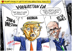 WALLS CLOSING IN ON TRUMP by Dave Whamond