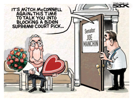 MCCONNELL WOOS MANCHIN by Steve Sack