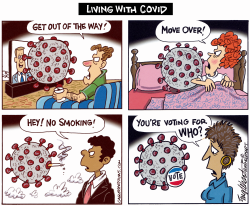 LIVING WITH COVID by Bob Englehart