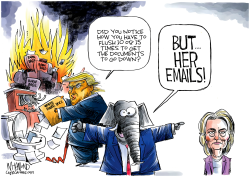 BUT HER EMAILS! by Dave Whamond