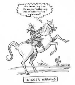 TRIGGER WARNING ON DEMOCRACY by Peter Kuper