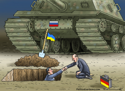 SCHOLZ VISITS UKRAINE by Marian Kamensky