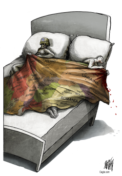 NATO AND PUTIN IN BED TOGETHER by Angel Boligan