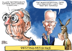 RESTING MITCH FACE by Dave Whamond