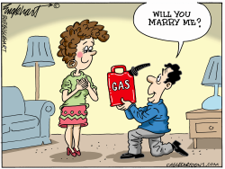 ENGAGEMENT RING OR CAN OF GAS by Bob Englehart