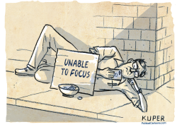 UNABLE TO FOCUS by Peter Kuper
