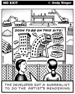 SURREALIST ARCHITECTURAL RENDERING by Andy Singer