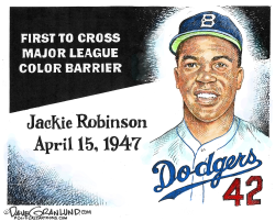 JACKIE ROBINSON MLB 75TH RACE BARRIER by Dave Granlund