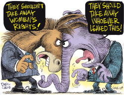 SCOTUS LEAK - REPUBLICANS AND DEMOCRATS  by Daryl Cagle