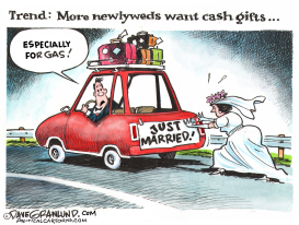 NEWLYWEDS PREFER CASH GIFTS by Dave Granlund
