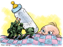 MILITARY DELIVERS BABY FORMULA by Daryl Cagle