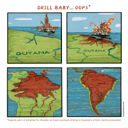 OFF-SHORE OIL DRILLING  by Peter Kuper