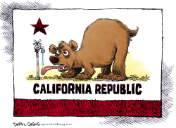 CALIFORNIA - THIRSTY FLAG by Daryl Cagle