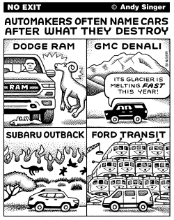 AUTOMAKERS NAME CARS by Andy Singer