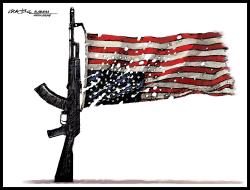 GUN VIOLENCE AMERICAN FLAG by J.D. Crowe
