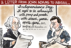 JOHN AND ABIGAIL ADAMS AND SHOOTINGS by Jeff Koterba