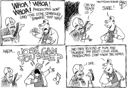 SPANISH STAR SPANGLED BANNER by Pat Bagley