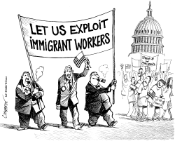 PRO IMMIGRATION RALLY by Patrick Chappatte