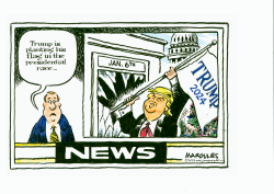 TRUMP PLANTS HIS FLAG IN 2024 RACE by Jimmy Margulies