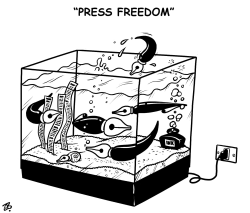 PRESS FREEDOM by Emad Hajjaj