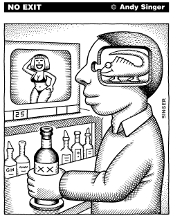 APPEALING TO  A MANS REPTILIAN BRAIN by Andy Singer