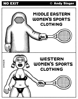 WOMENS SPORTS CLOTHING MIDDLE EAST AND WESTERN by Andy Singer