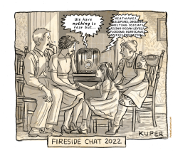 FIRESIDE CHAT by Peter Kuper