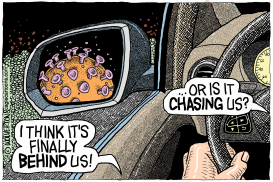 COVID IN THE REAR VIEW MIRROR by Monte Wolverton