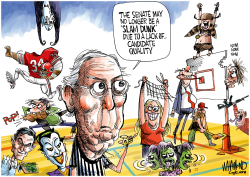 MCCONNELL SENATE NO SLAM DUNK by Dave Whamond