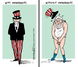 USA WITH AND WITHOUT IMMIGRANTS /  by Arcadio Esquivel